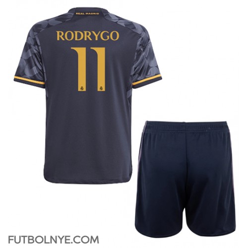 Camiseta Real Madrid Rodrygo Goes #11 Visitante Equipación para niños 2023-24 manga corta (+ pantalones cortos)